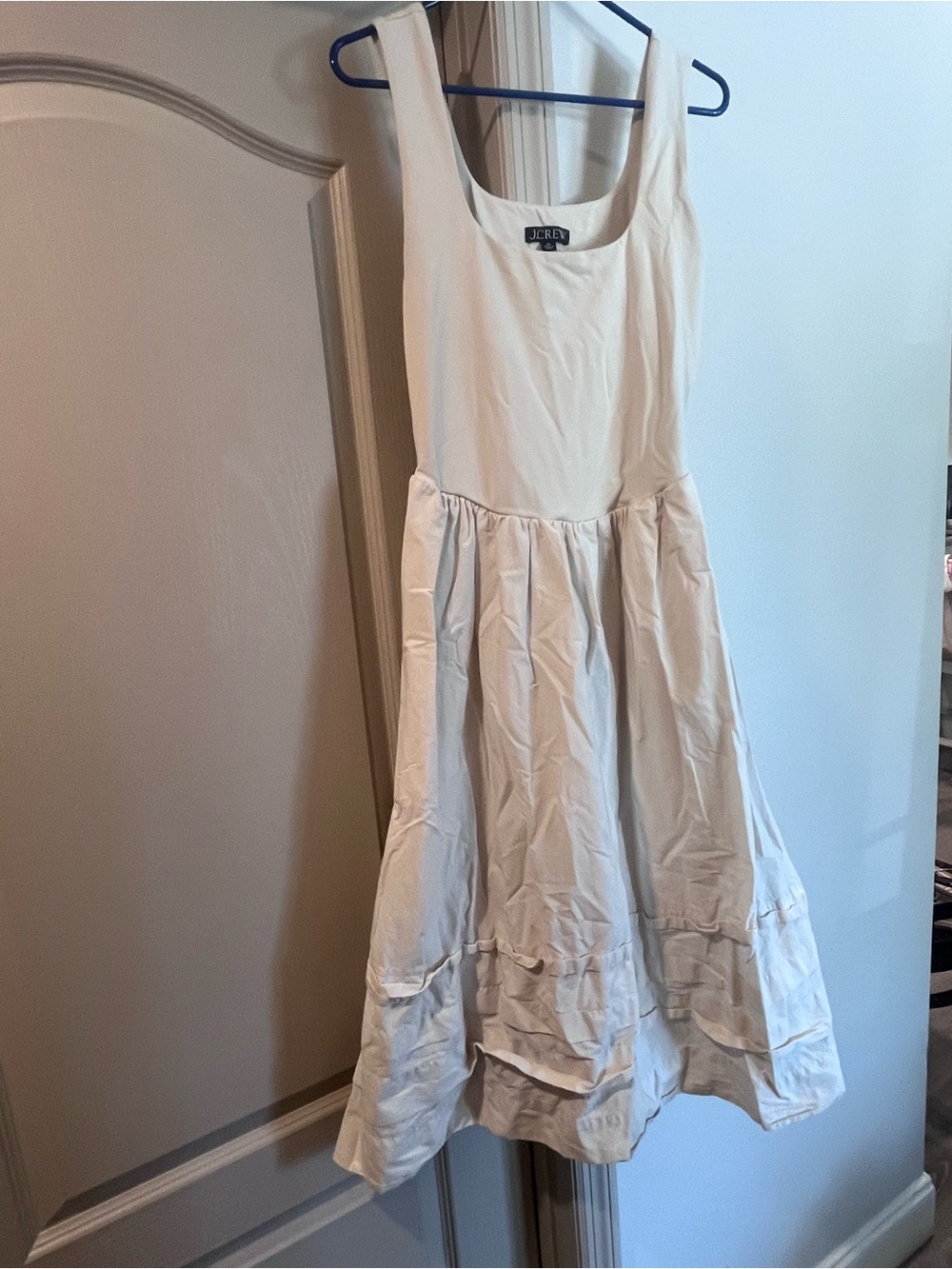 J. Crew Cream Sleeveless Fit-and-Flare Party Dress
